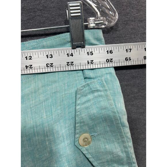 Lauren Ralph Lauren Women Light Green Cargo Pants Linen Tie Ankles Beach Size 6 - Picture 7 of 10